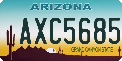 AZ license plate AXC5685