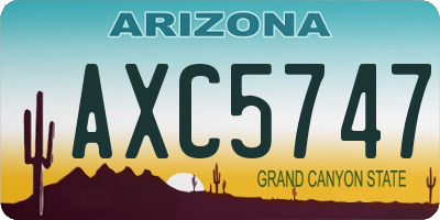 AZ license plate AXC5747