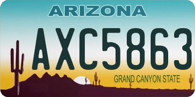 AZ license plate AXC5863