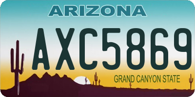 AZ license plate AXC5869
