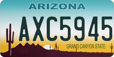AZ license plate AXC5945