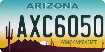 AZ license plate AXC6050
