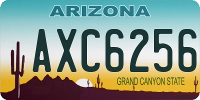 AZ license plate AXC6256