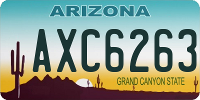 AZ license plate AXC6263