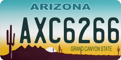 AZ license plate AXC6266