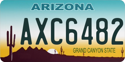 AZ license plate AXC6482