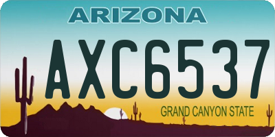 AZ license plate AXC6537