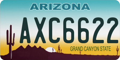 AZ license plate AXC6622