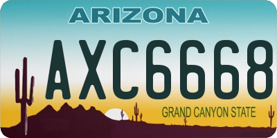 AZ license plate AXC6668