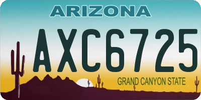 AZ license plate AXC6725