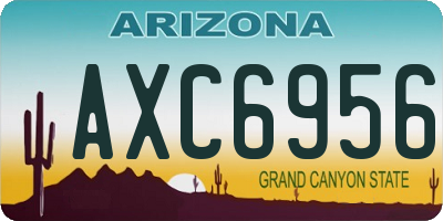 AZ license plate AXC6956
