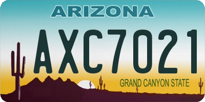AZ license plate AXC7021