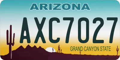 AZ license plate AXC7027