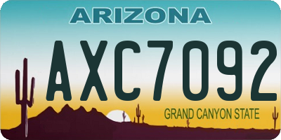 AZ license plate AXC7092