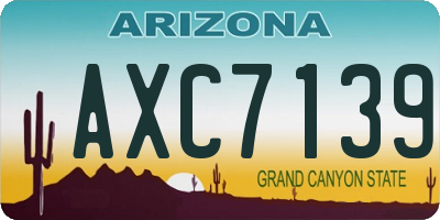 AZ license plate AXC7139