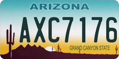 AZ license plate AXC7176