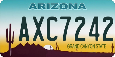AZ license plate AXC7242