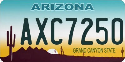 AZ license plate AXC7250