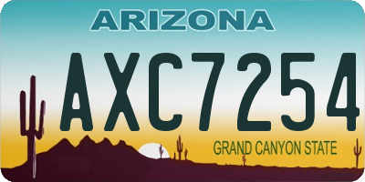 AZ license plate AXC7254