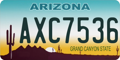 AZ license plate AXC7536