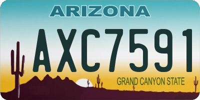 AZ license plate AXC7591