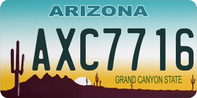 AZ license plate AXC7716