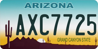 AZ license plate AXC7725