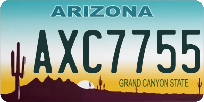 AZ license plate AXC7755