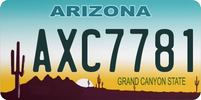 AZ license plate AXC7781