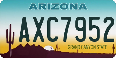 AZ license plate AXC7952