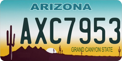 AZ license plate AXC7953