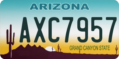 AZ license plate AXC7957
