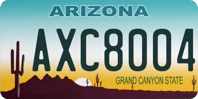 AZ license plate AXC8004