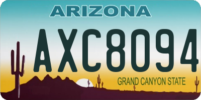 AZ license plate AXC8094