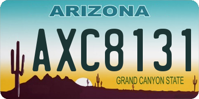 AZ license plate AXC8131