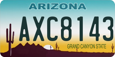 AZ license plate AXC8143