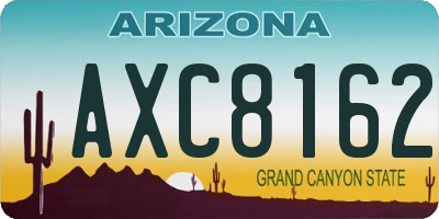 AZ license plate AXC8162