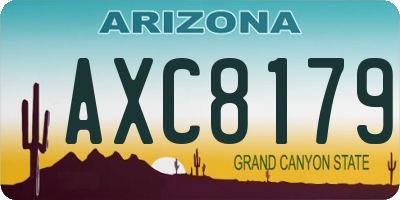 AZ license plate AXC8179