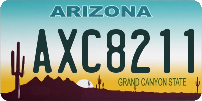 AZ license plate AXC8211