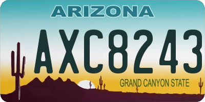 AZ license plate AXC8243