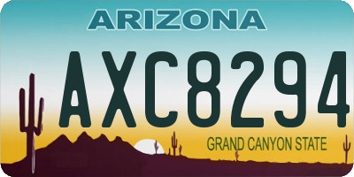 AZ license plate AXC8294