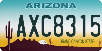 AZ license plate AXC8315