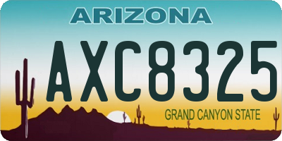 AZ license plate AXC8325