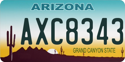 AZ license plate AXC8343
