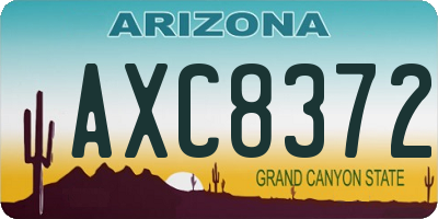 AZ license plate AXC8372