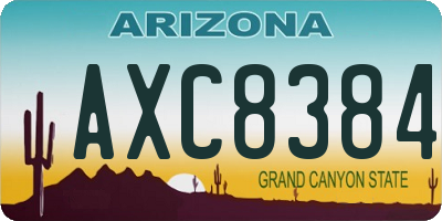 AZ license plate AXC8384