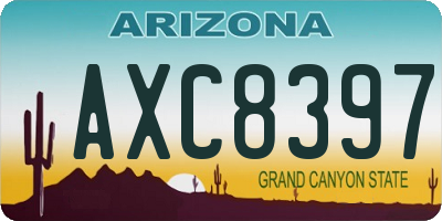AZ license plate AXC8397