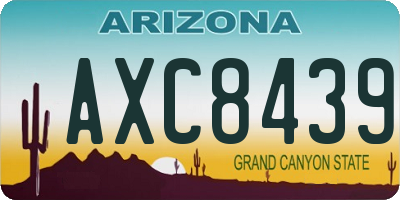 AZ license plate AXC8439