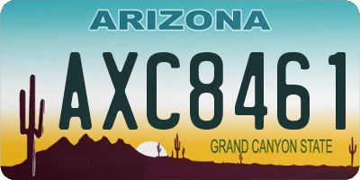 AZ license plate AXC8461
