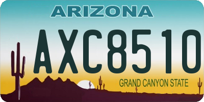 AZ license plate AXC8510